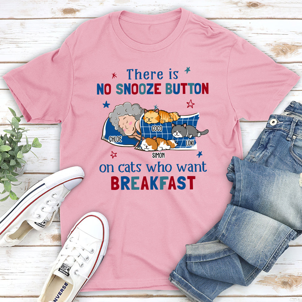 No Snooze Button - Customizable Unisex Pet Lover's Personalized T-shirt