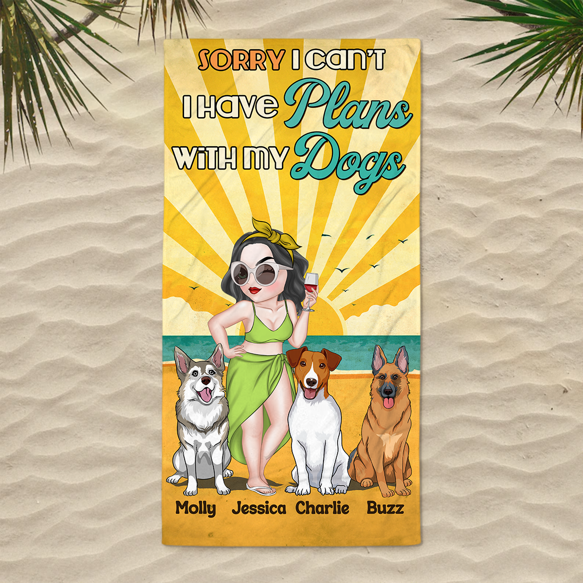Personalized Dog - Themed Custom Beach Towel for Summer Fun