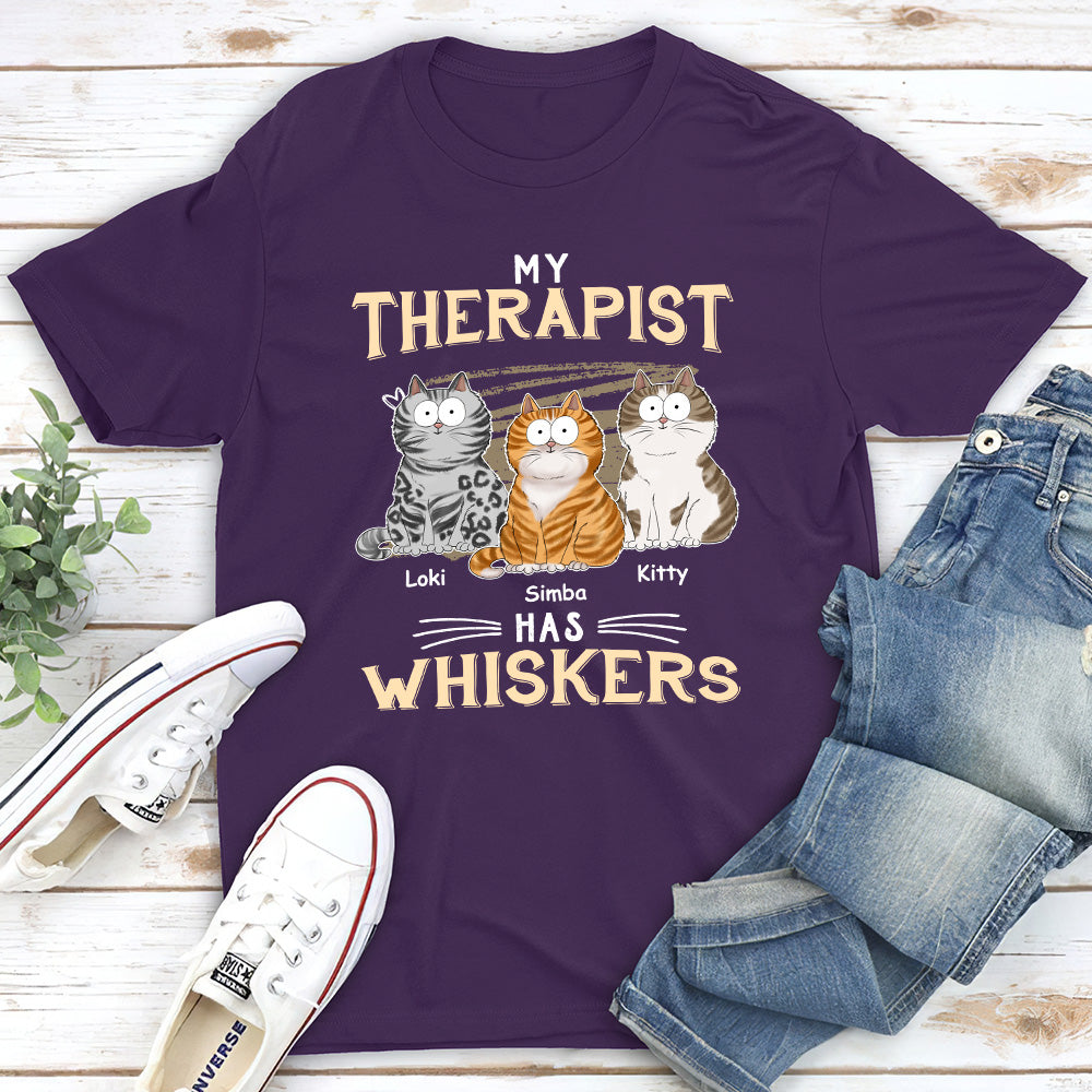 My Therapist Has Whiskers - Customizable Unisex Personalized T - shirt for Pet Lovers