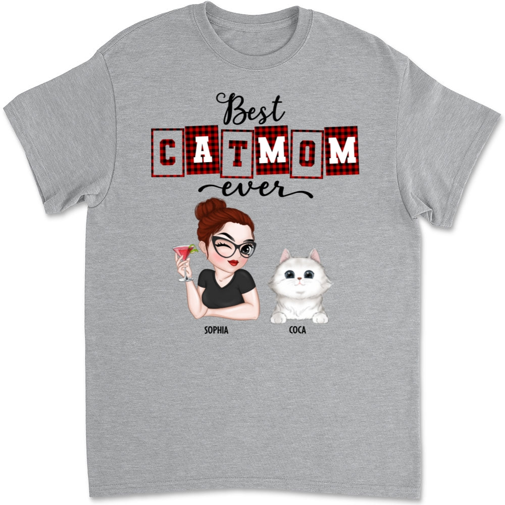 Top-Rated Personalized Unisex Cat Mom of the Year T-shirt