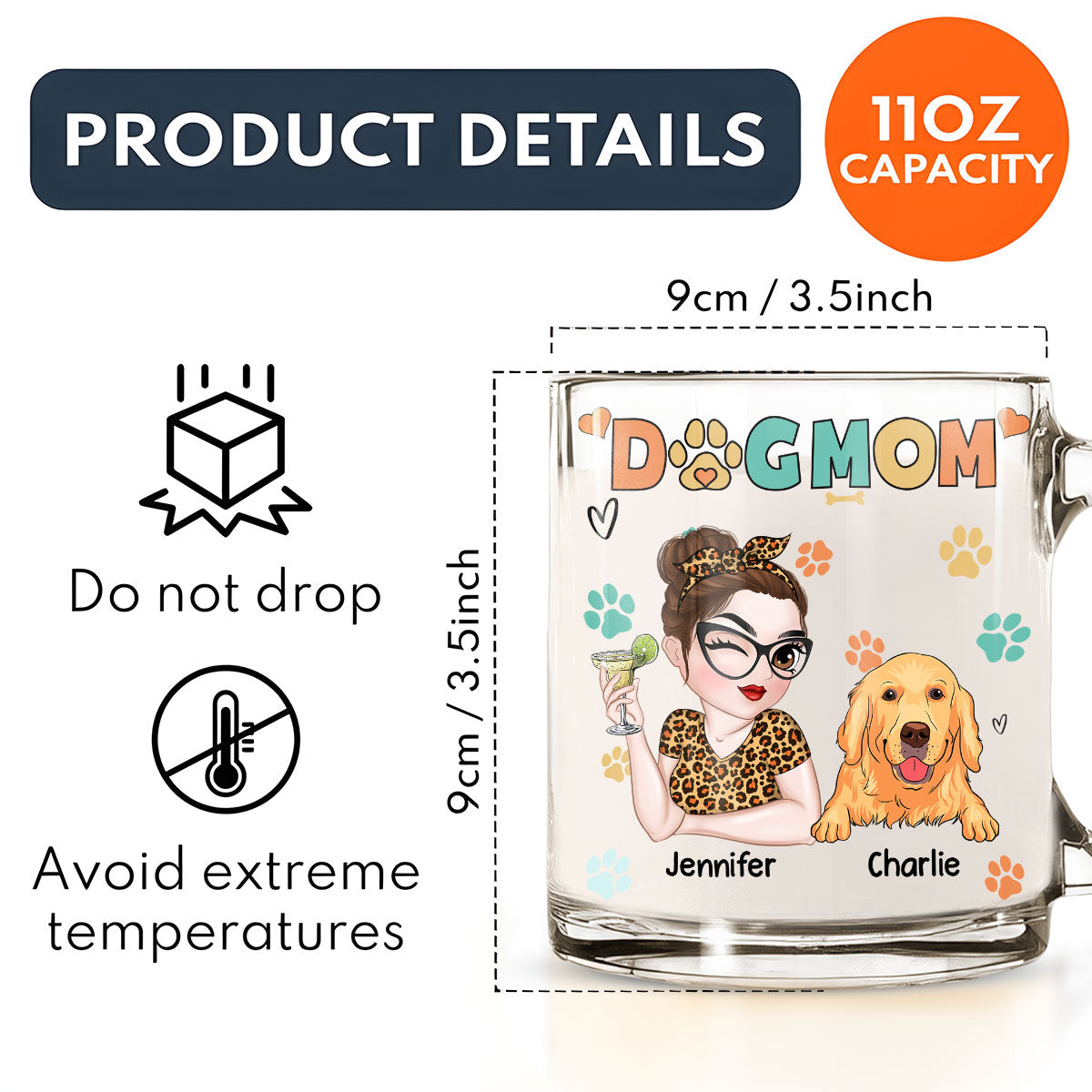 Personalized Custom Glass Mug for Dog Moms - A Lovely Keepsake