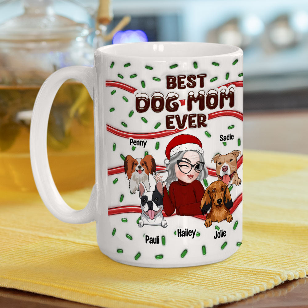 Personalized 3D Inflated Effect Ceramic Mug - Perfect Gift for Dog Moms