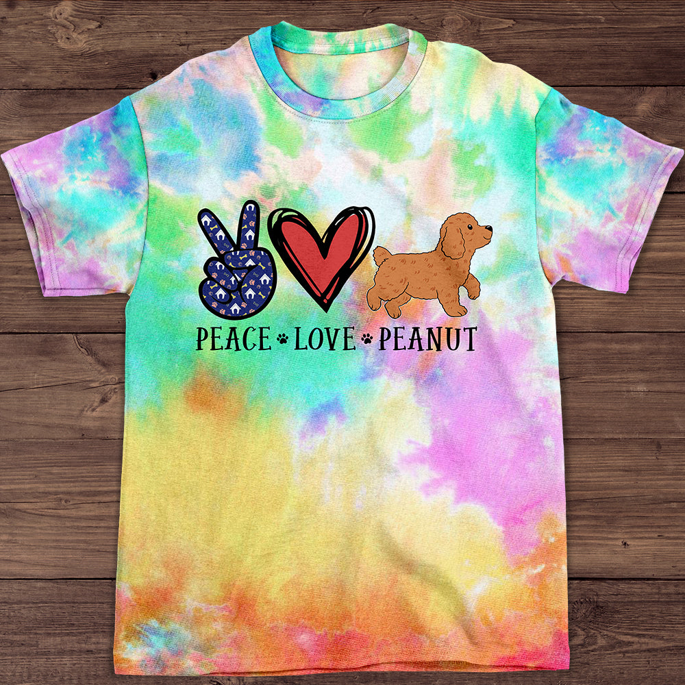 Peace Love Walking Dog - Customizable All-Over Print Comfort T-Shirt
