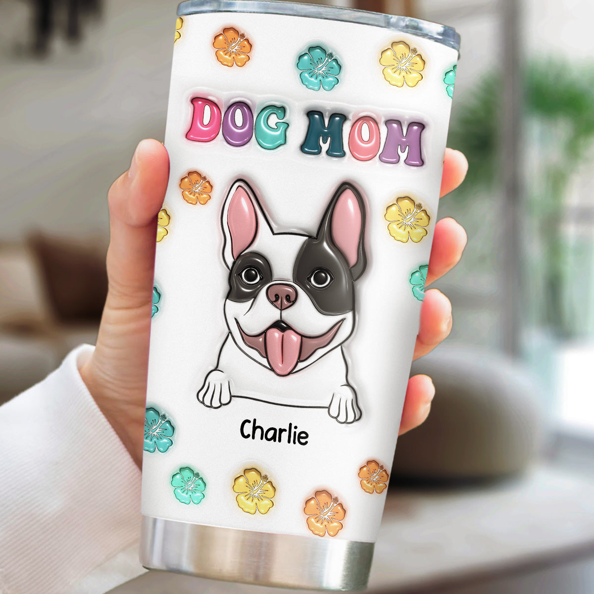 Personalized 3D Inflated Effect Tumbler for Dog Moms