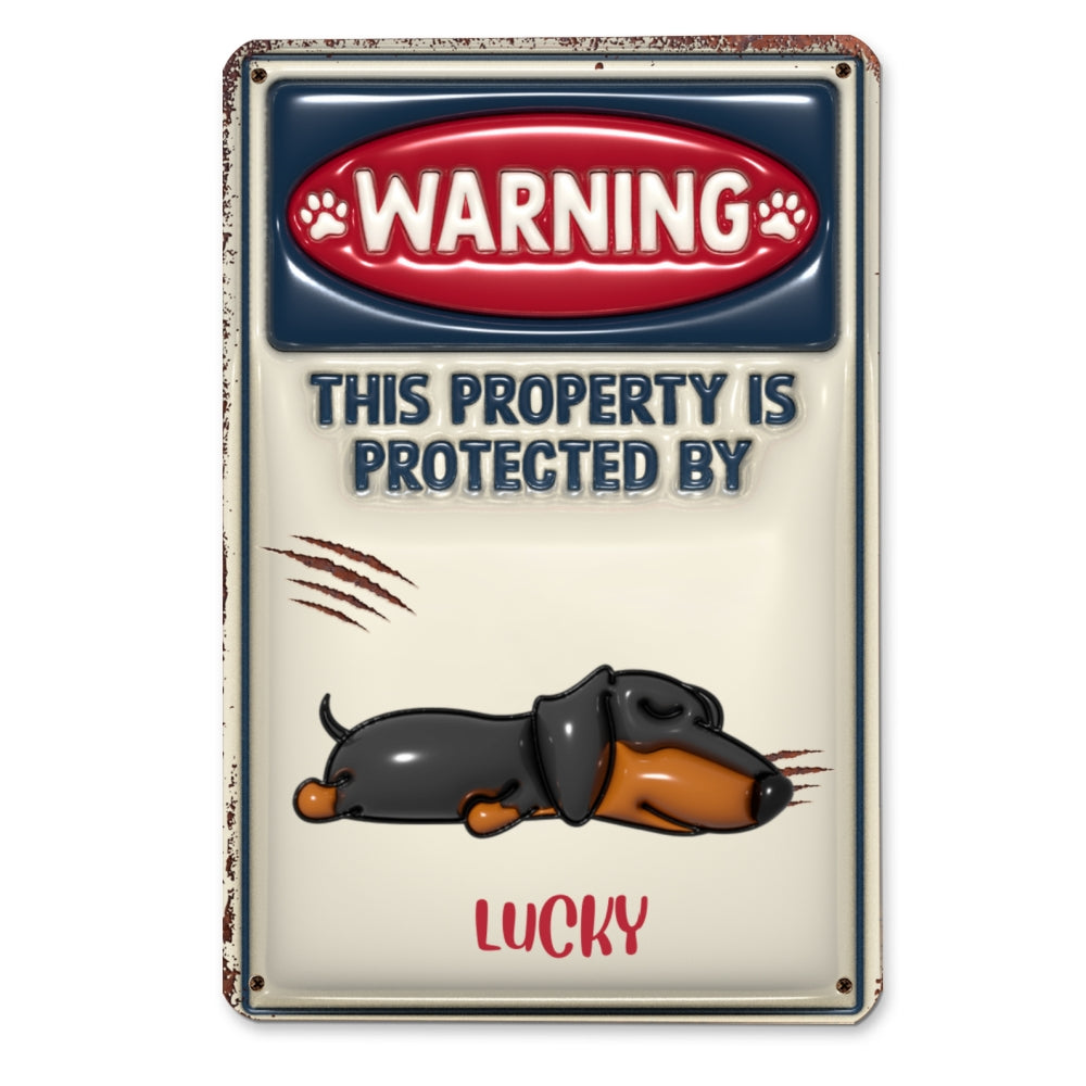 Personalized 3D Inflated Effect Metal Sign for Property Protection