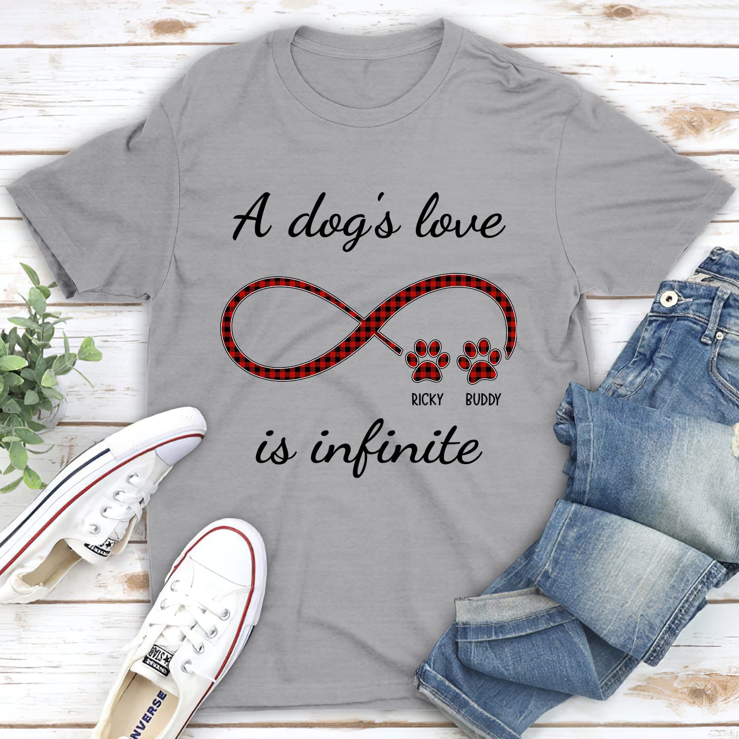 Infinite Love Pattern Personalized Custom Unisex T-shirt - Ideal Gift for Pet Lovers