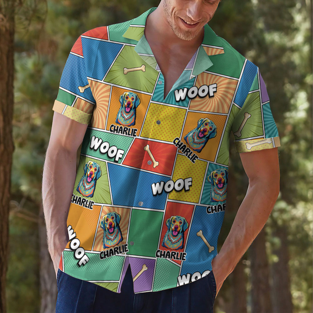 Unique Pop Art Personalized Custom Hawaiian Shirt for Pet Lovers