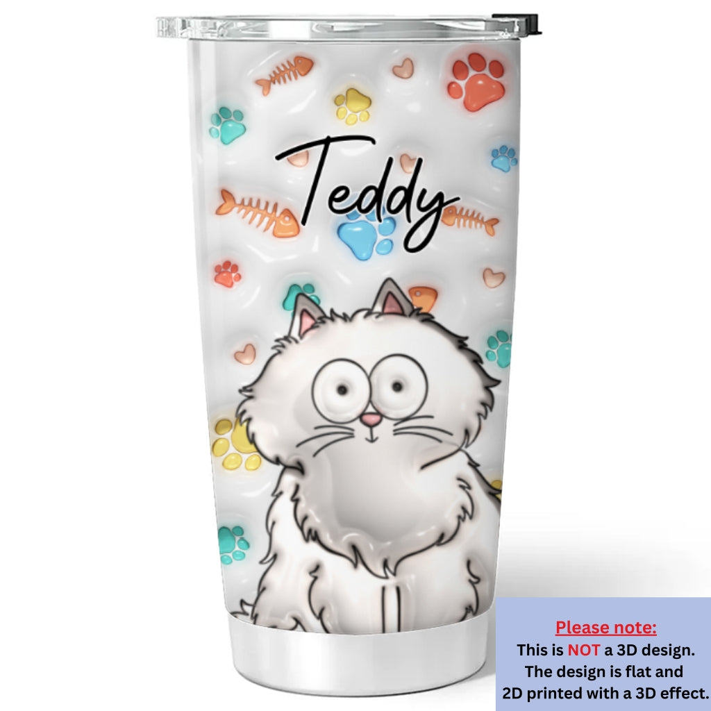 Personalized 3D Inflated Effect Tumbler - Ideal for Cat Lovers