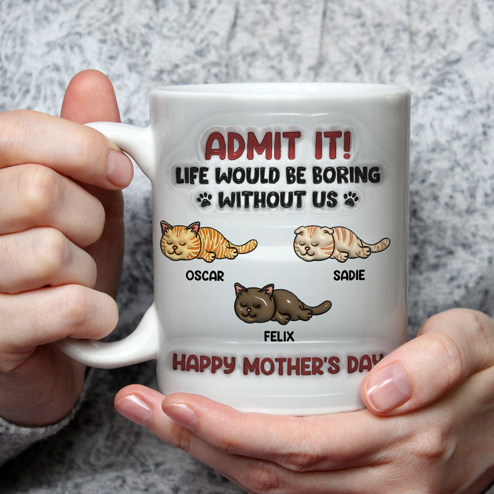 Personalized Custom 3D Inflated Effect Admit It Cat Mug