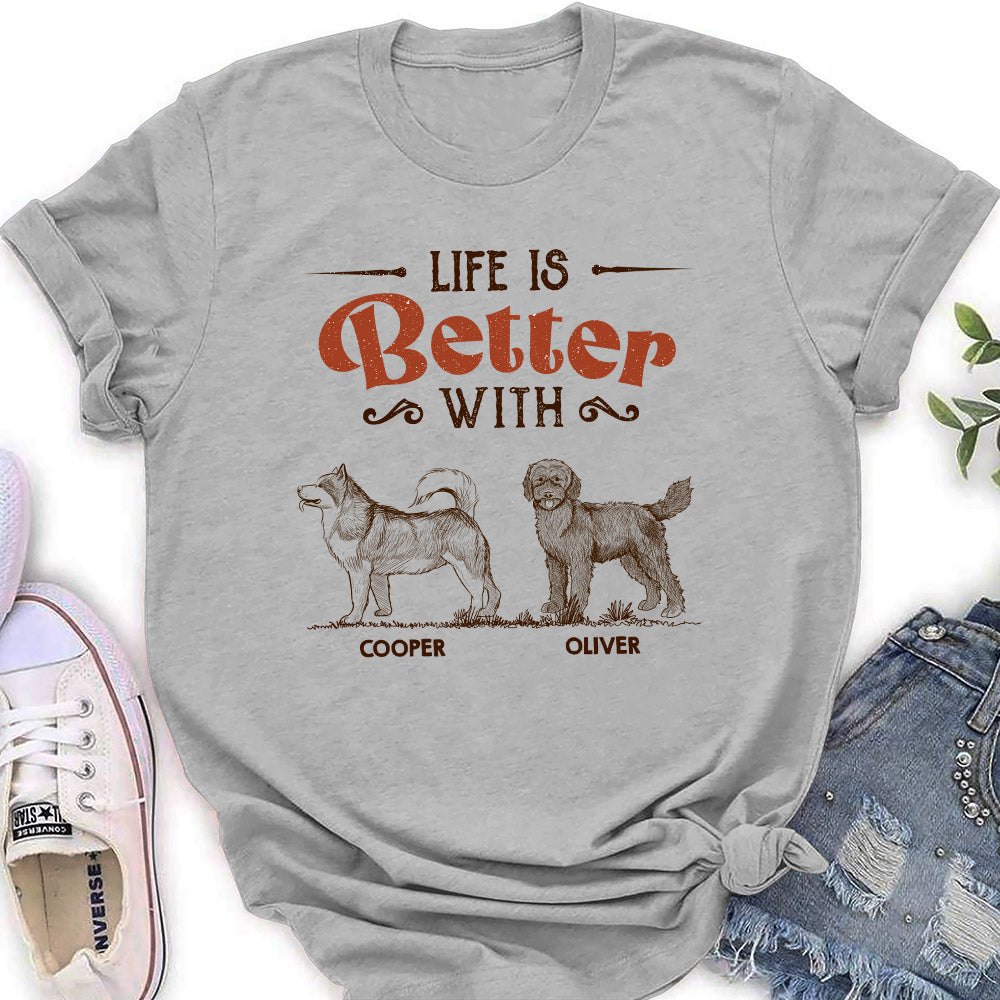 Personalized Custom Women's 'My Life is Better With Dogs' T-shirt - Ideal Gift for Pet Lovers