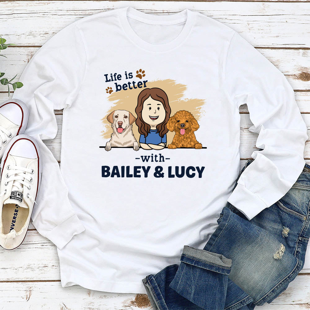 Personalized Custom Long Sleeve Dog Lover T-shirt
