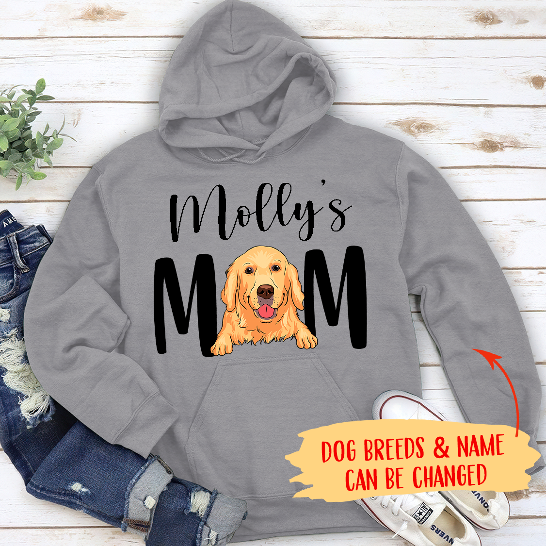 Customizable Unisex Dog Mom/Dad Hoodie - Ideal Gift for Pet Lovers
