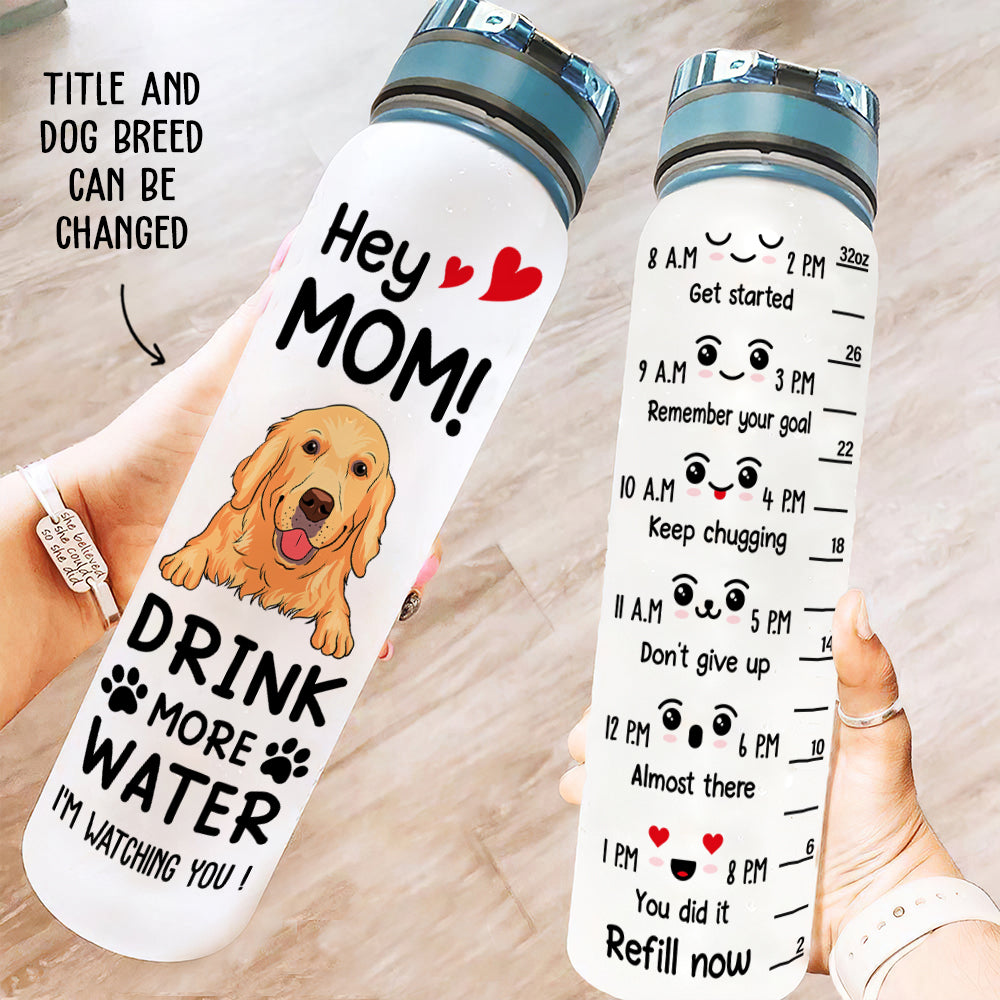 Personalized Custom Time - Marked Water Tracker Bottle: Ideal for Pet Lovers