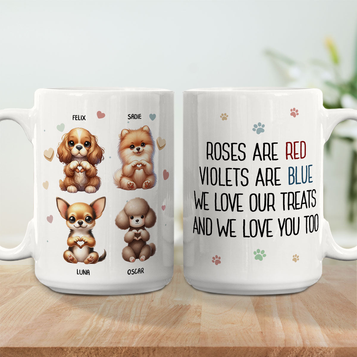 Personalized Custom 'I Love My Treats And You' Coffee Mug for Pet Lovers
