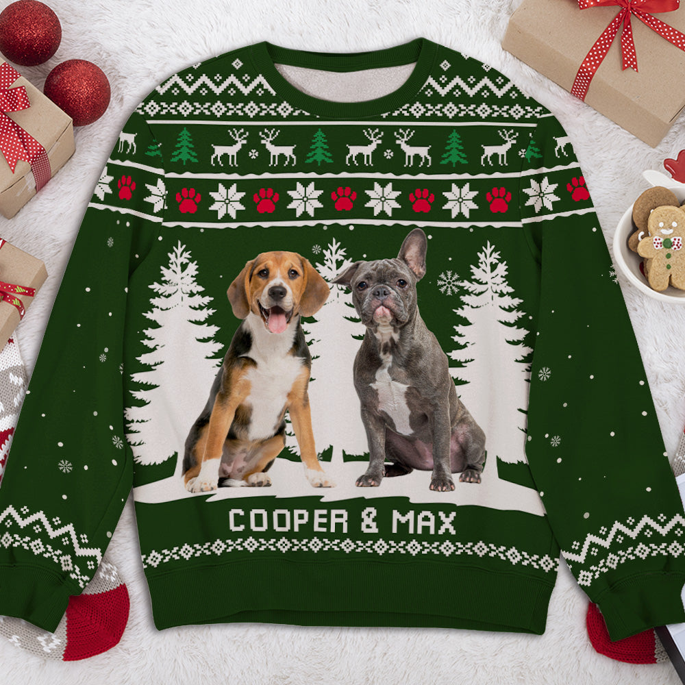 Personalized Winter Dog All-Over Print Sweatshirt - Ideal Gift for Dog Lovers