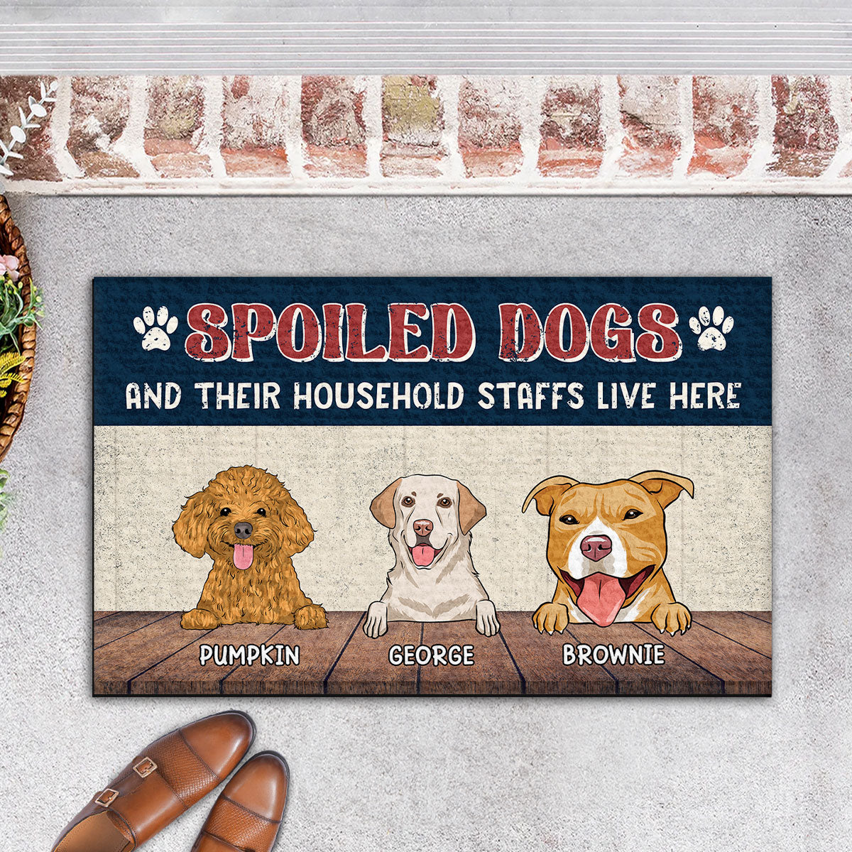 Spoiled Dog Personalized Custom Doormat with Your Dog's Picture