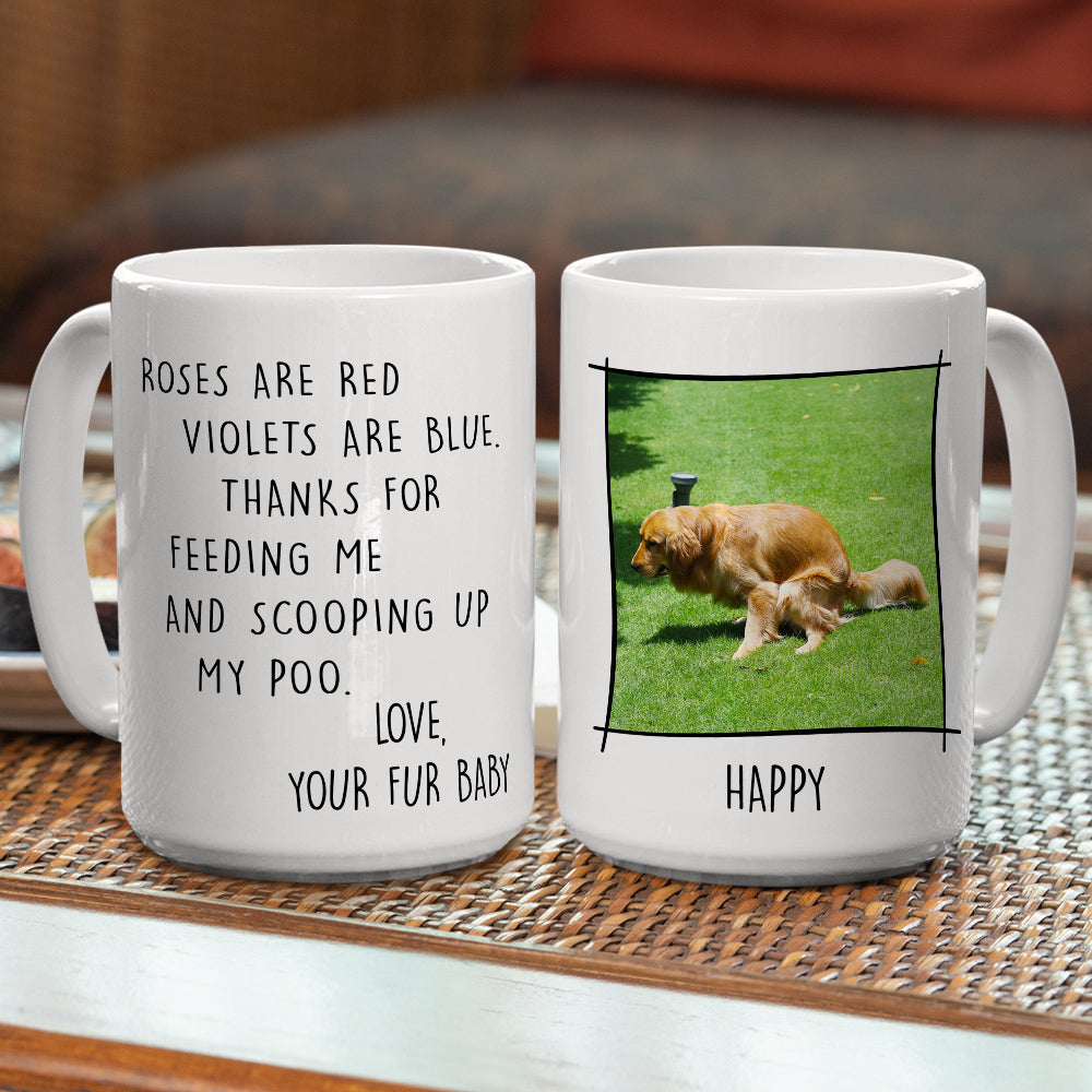Personalized Thank You For Scooping My Poo Custom Coffee Mug with Photo