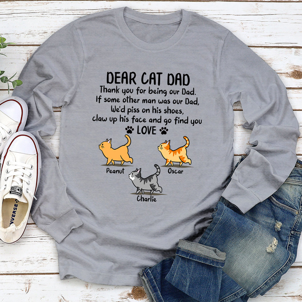 Personalized Being a Cat Dad Long Sleeve T - shirt: Ideal Gift for Pet Lovers