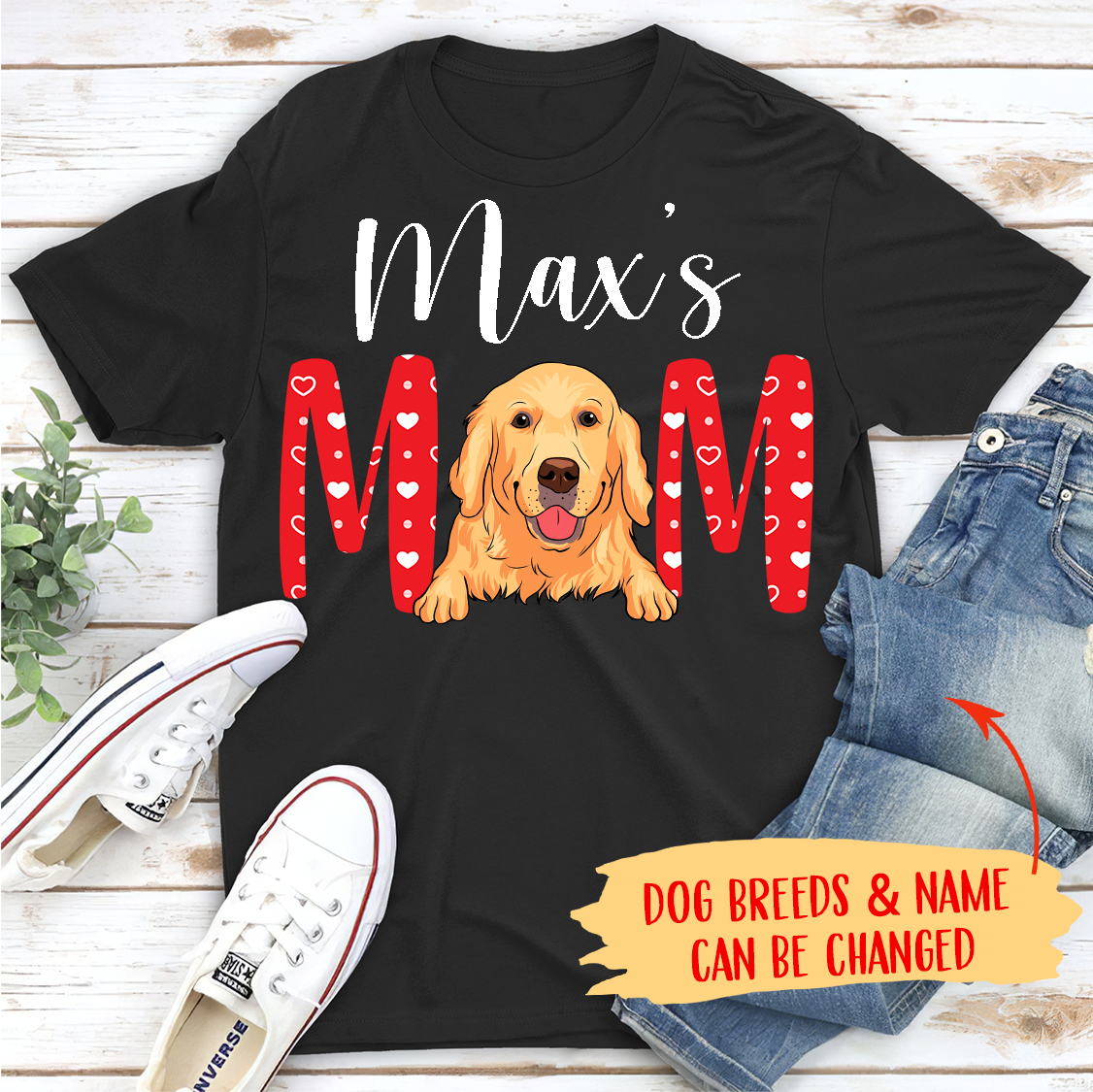 Valentine Personalized Custom Unisex T-shirt for Dog Moms and Dads