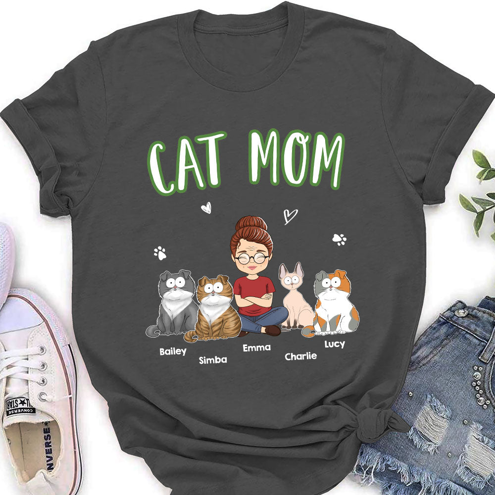 Customizable Cat Mom Women's T-shirt - Ideal Gift for Pet Lovers