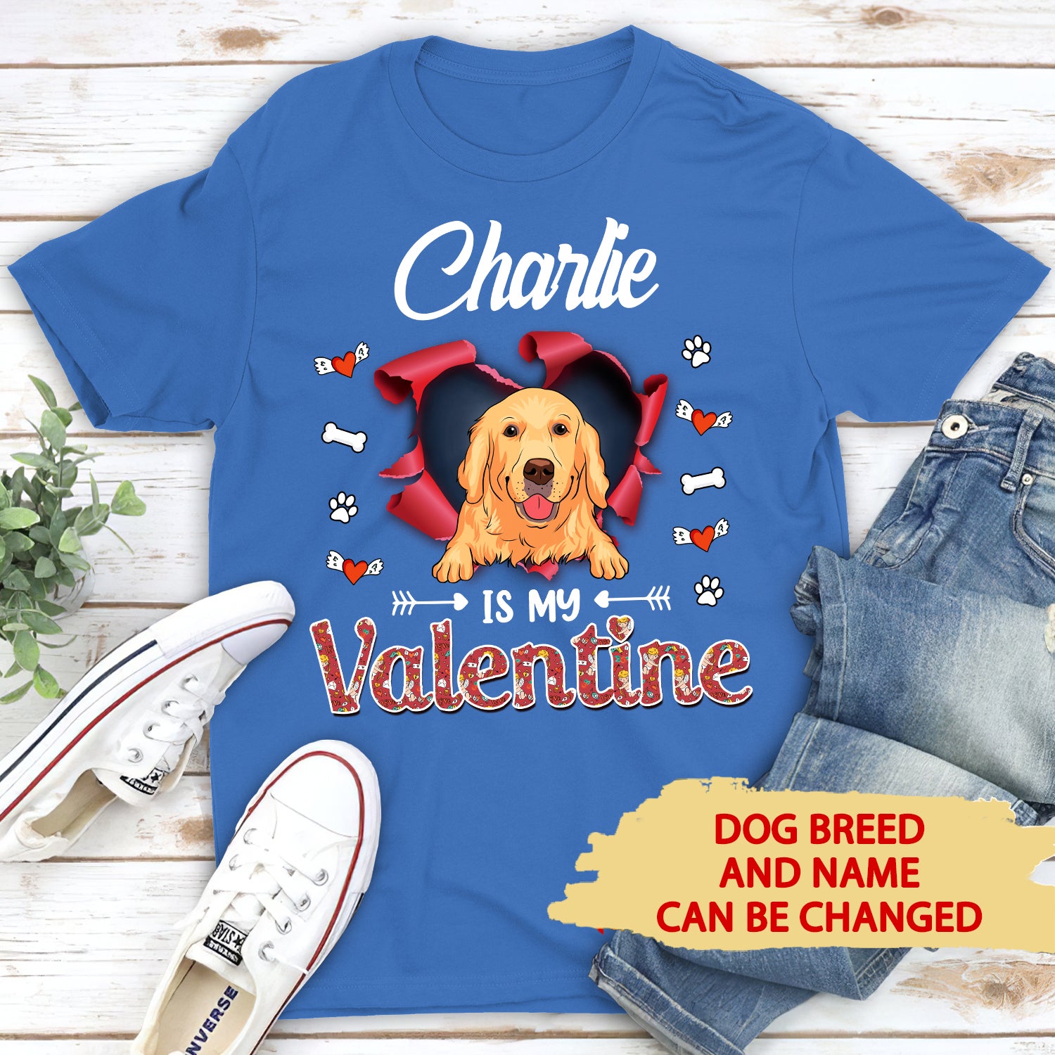 Dog Valentine 2: Personalized Unisex Custom T-shirt for Pet Lovers
