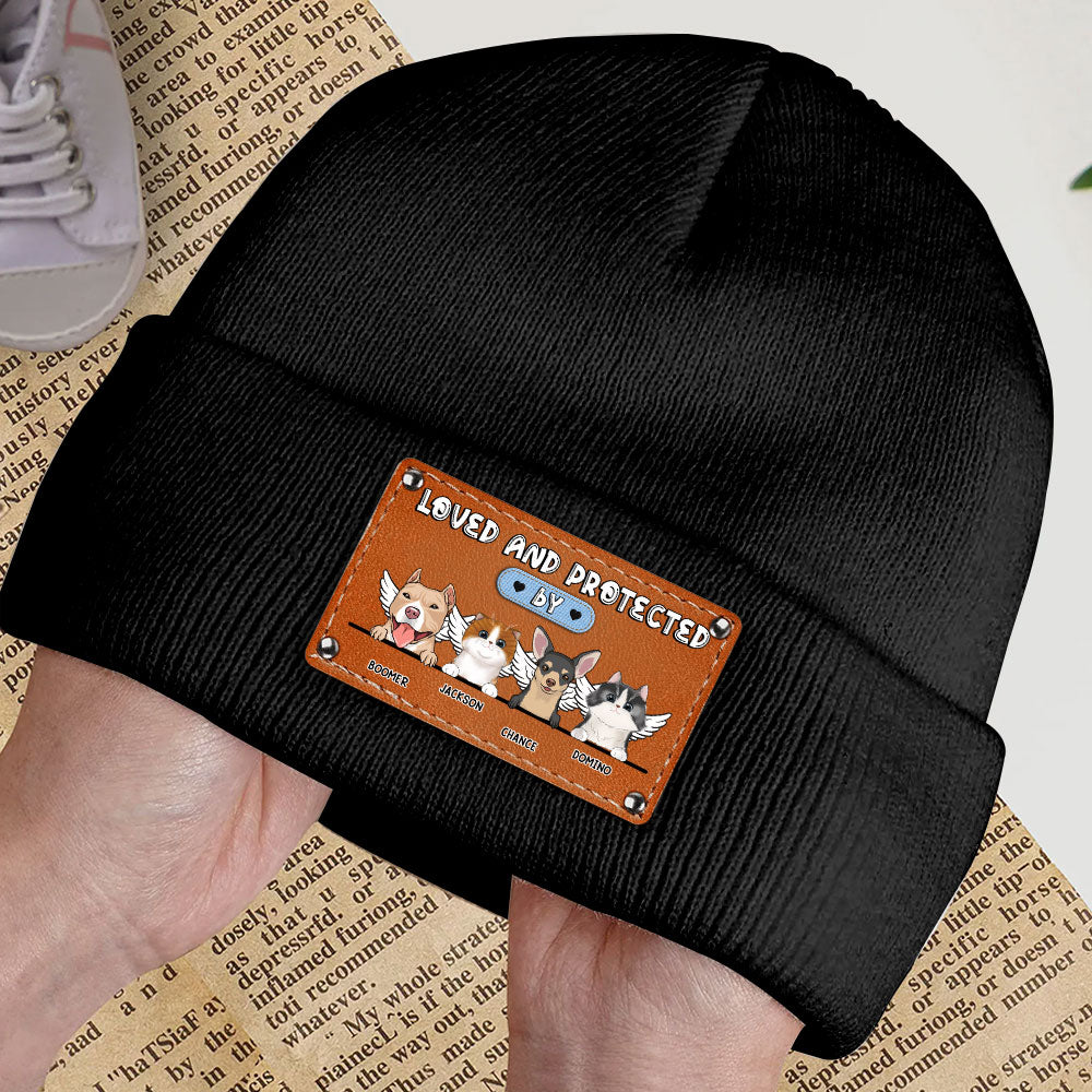 Personalized Custom Baby Beanie: Loved and Protected by Dog - Ideal for Fall and Winter