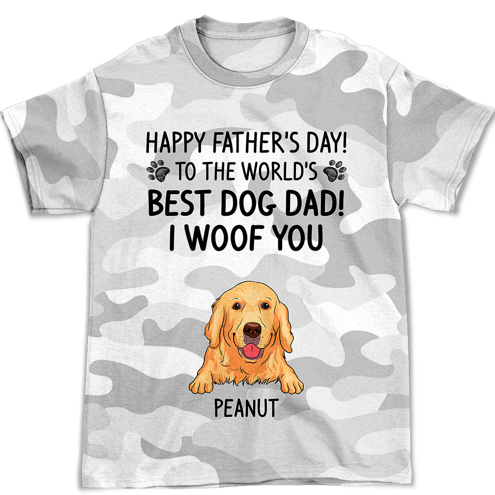 World's Best Dog Dad Personalized All-over Print Comfortable T-shirt