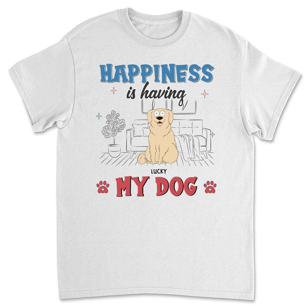 Personalized Unisex 'Happiness Is Having Dogs' T-shirt - Ideal Gift for Pet Lovers