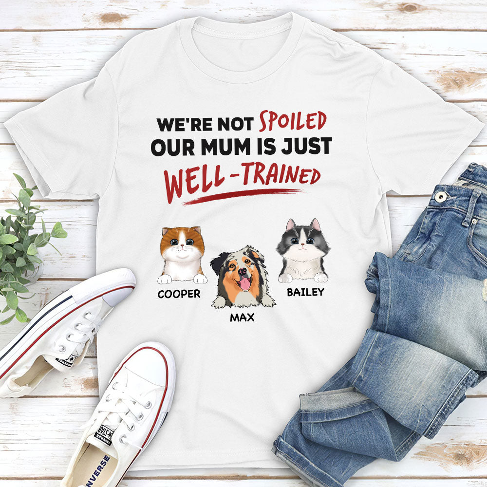 Personalized Custom Unisex 'Our Dad Is Just Well Trained' T-shirt for Pet Lovers