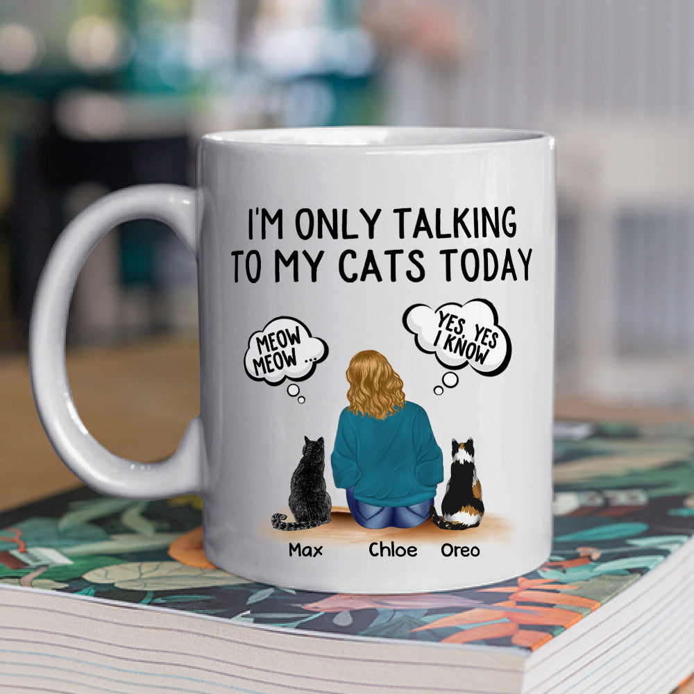 Personalized 'Talking To Cats' Custom Coffee Mug - Ideal Gift for Pet Lovers