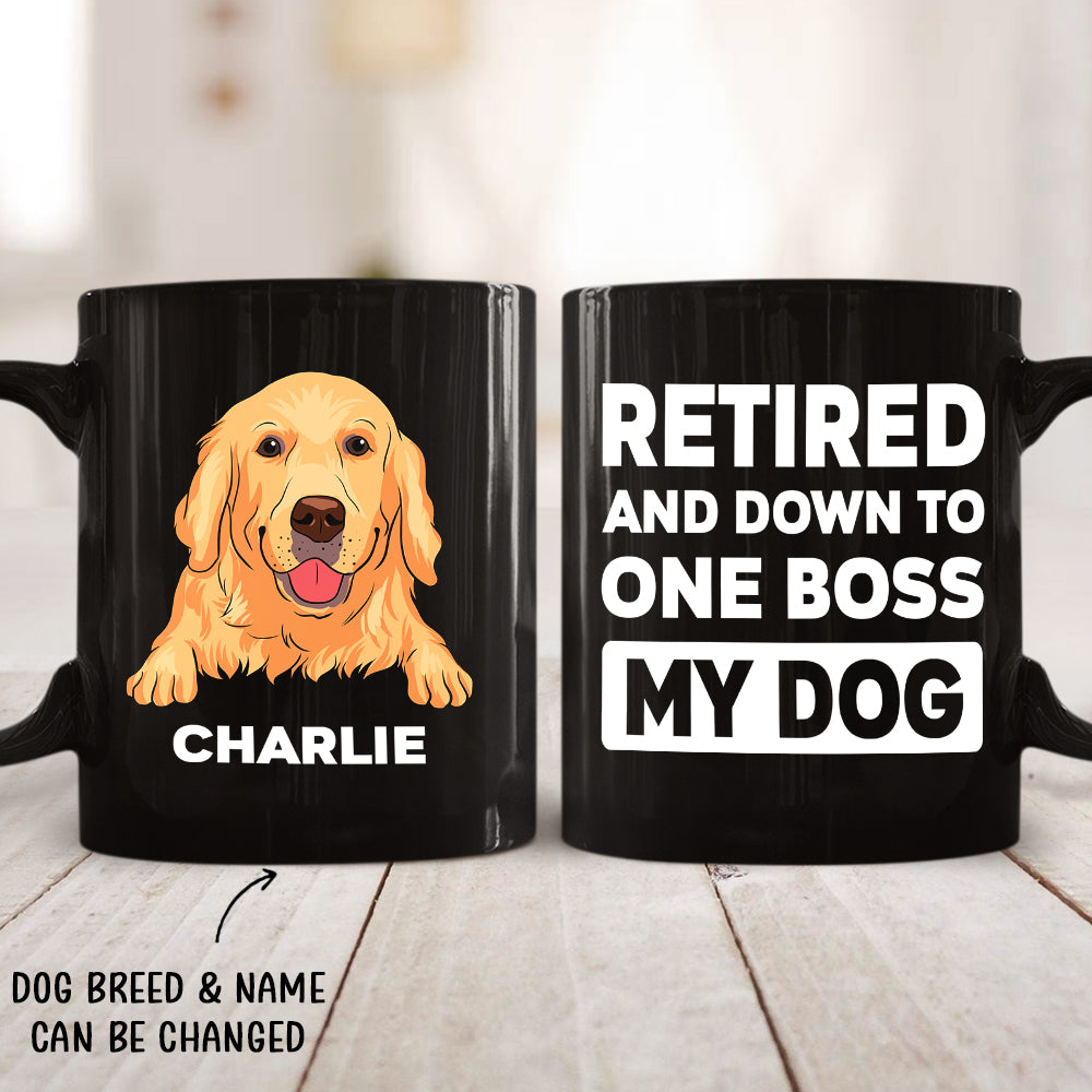 Retired Personalized Custom Black Coffee Mug - Ideal Gift for Pet Lovers