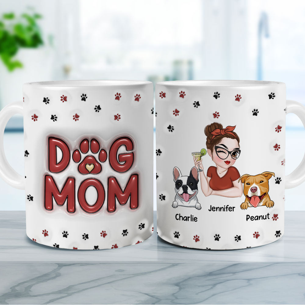 Personalized 3D Inflated Effect Lovely Dog Mom Mug