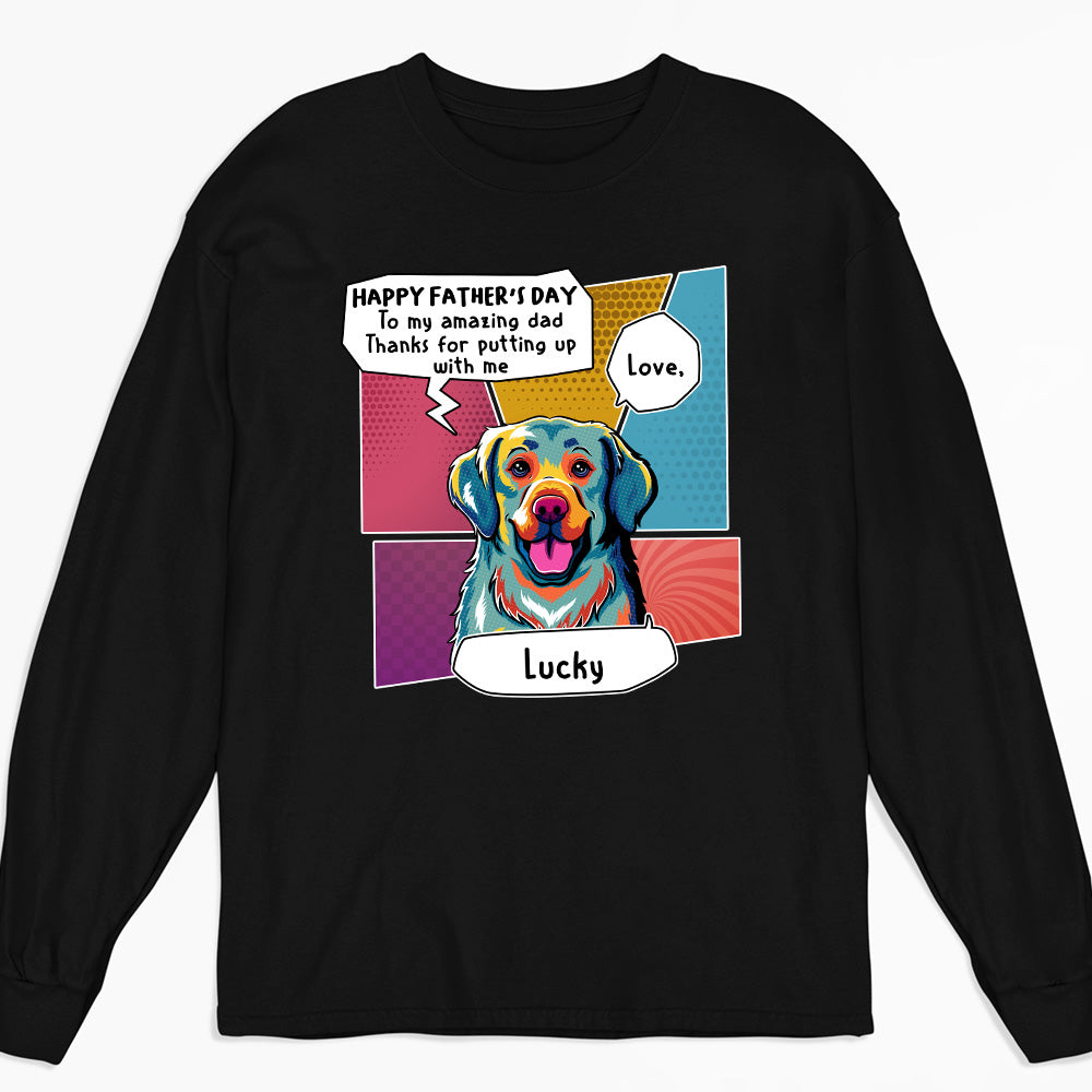 Pop Art Personalized Custom Long Sleeve T-shirt - Ideal for Amazing Dads