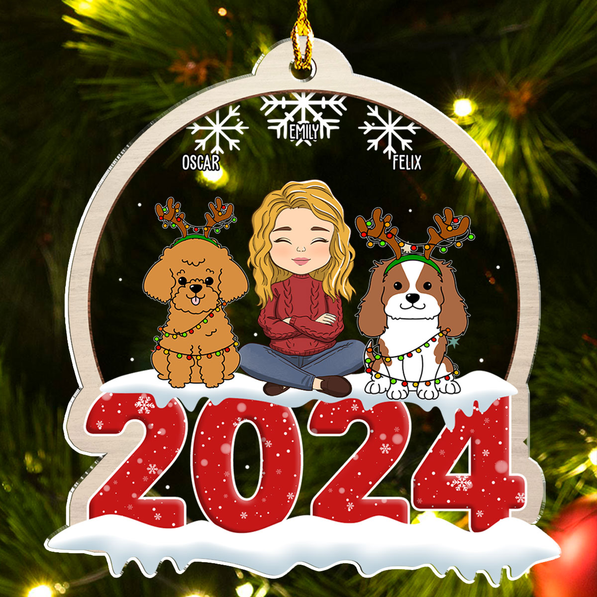 Customizable Pet Crystal Snow Globe Acrylic Ornament for Christmas