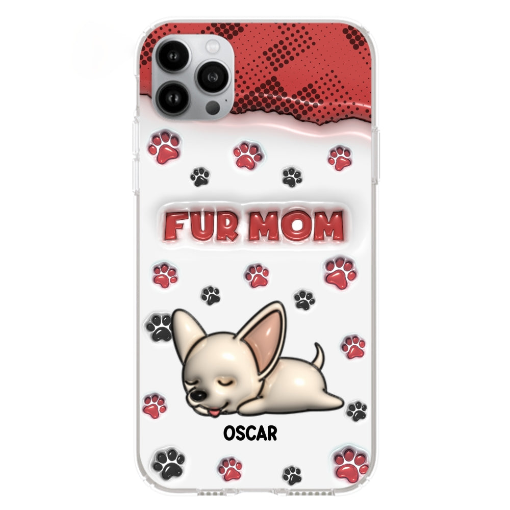 Personalized 3D Inflated Effect Fur Mom Custom Phone Case