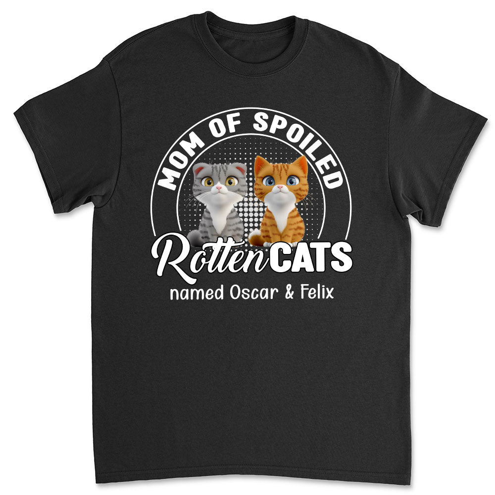 Spoiled Rotten Cat Chibi Cartoon - Customizable Unisex Personalized T - shirt for Pet Lovers