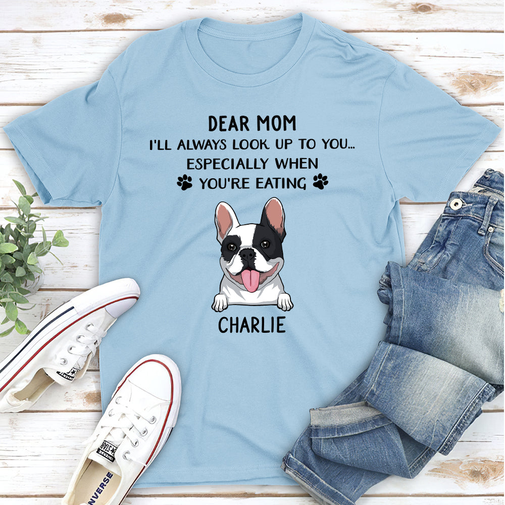 Personalized Unisex T-shirt: A Perfect Gift for Pet Lovers - 'We'll Always Look Up To You'