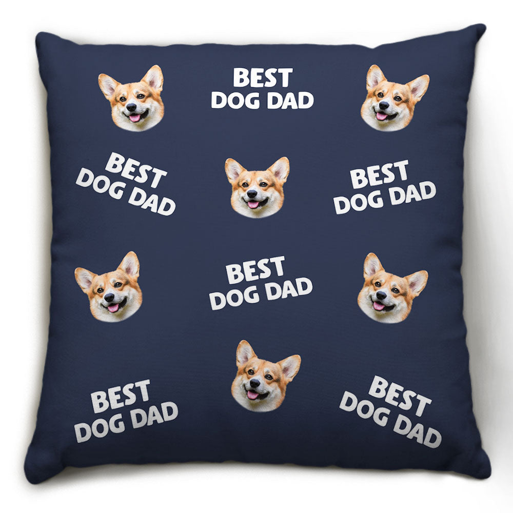 Personalized Custom Throw Pillow with Best Mom Dad Pet Face - Ideal for Dog Lovers