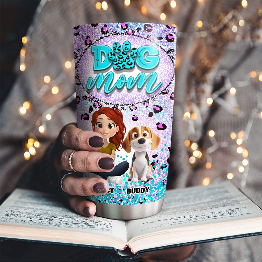 Personalized Dog Mom Paw Leopard Custom Tumbler - Ideal for All Occasions
