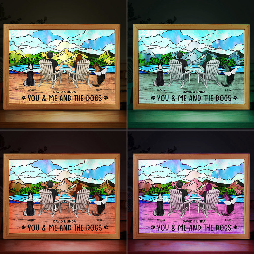 Personalized You, Me, and Our Fur Babies Frame Light Box - Unique Home Decor