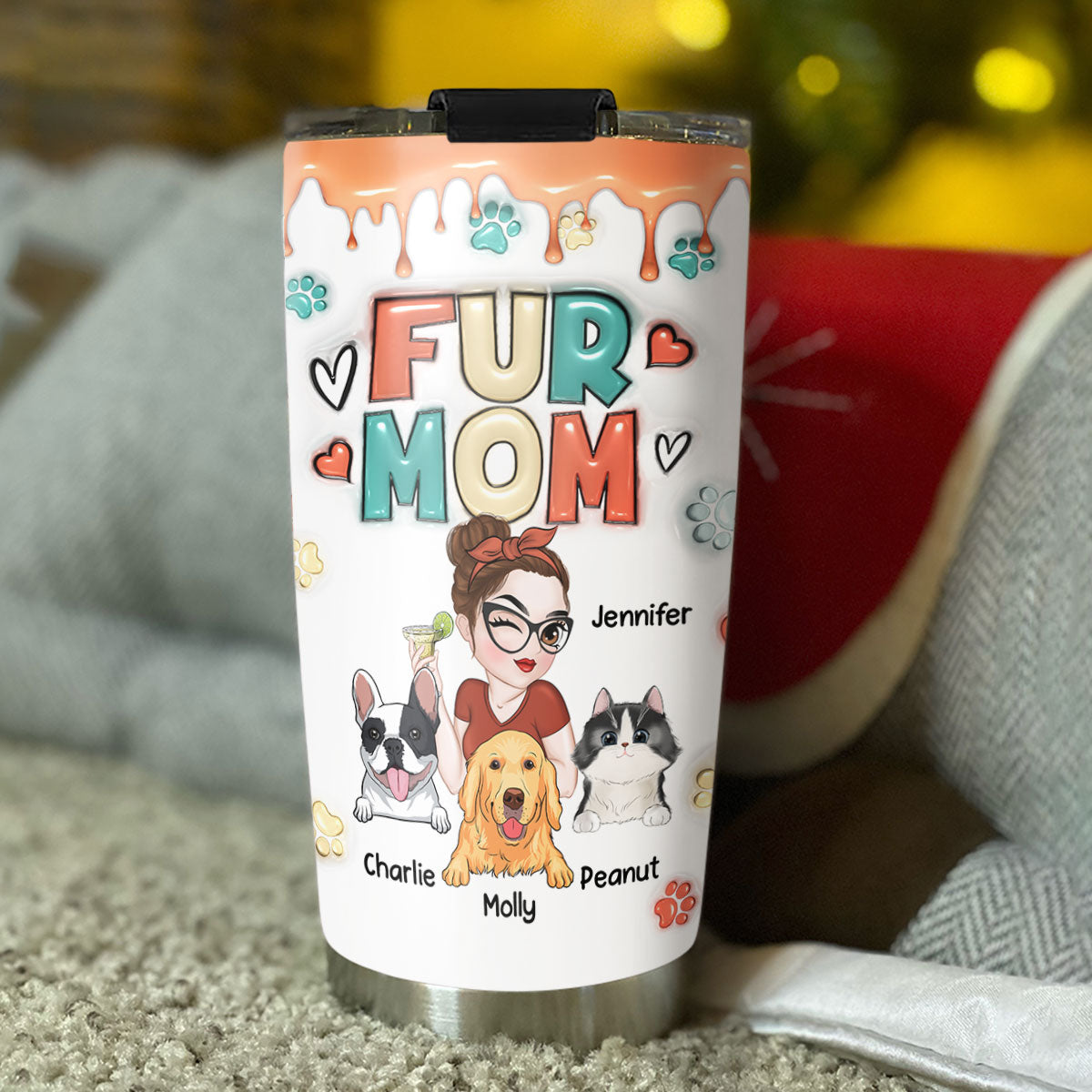 Mom of Pet - Personalized 3D Inflated Effect Custom Tumbler for All Occasions