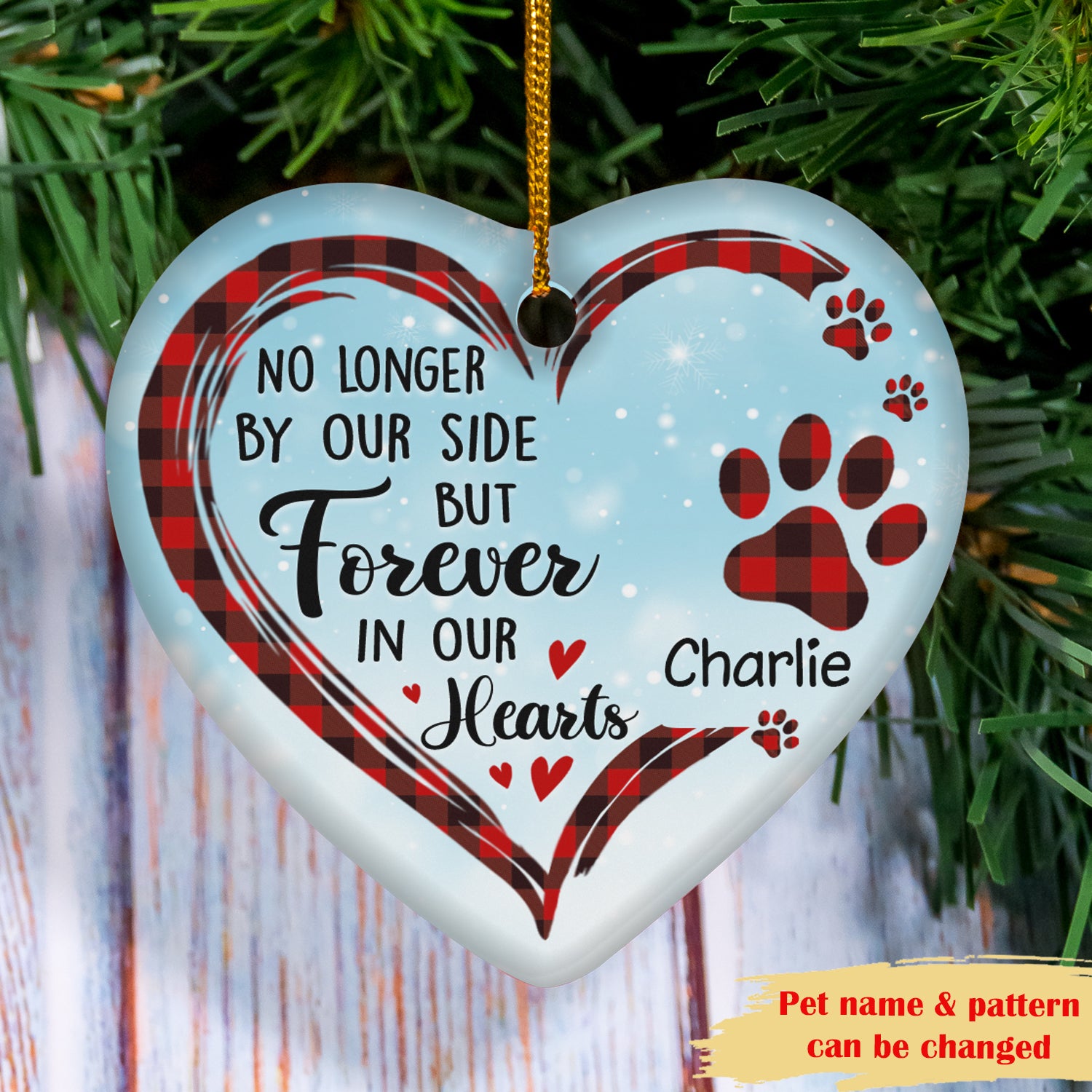Forever in Our Hearts - Customizable Premium Ceramic Christmas Ornament for Pet Lovers