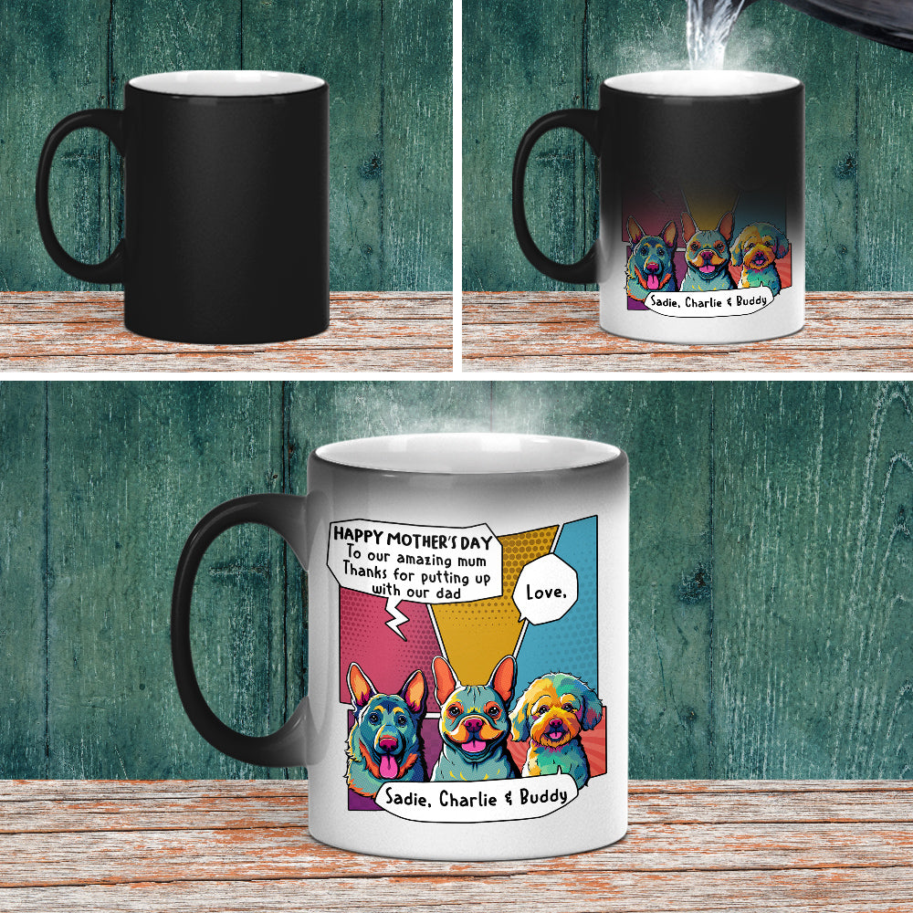 Personalized Pop Art Amazing Dad Color - Changing Coffee Mug