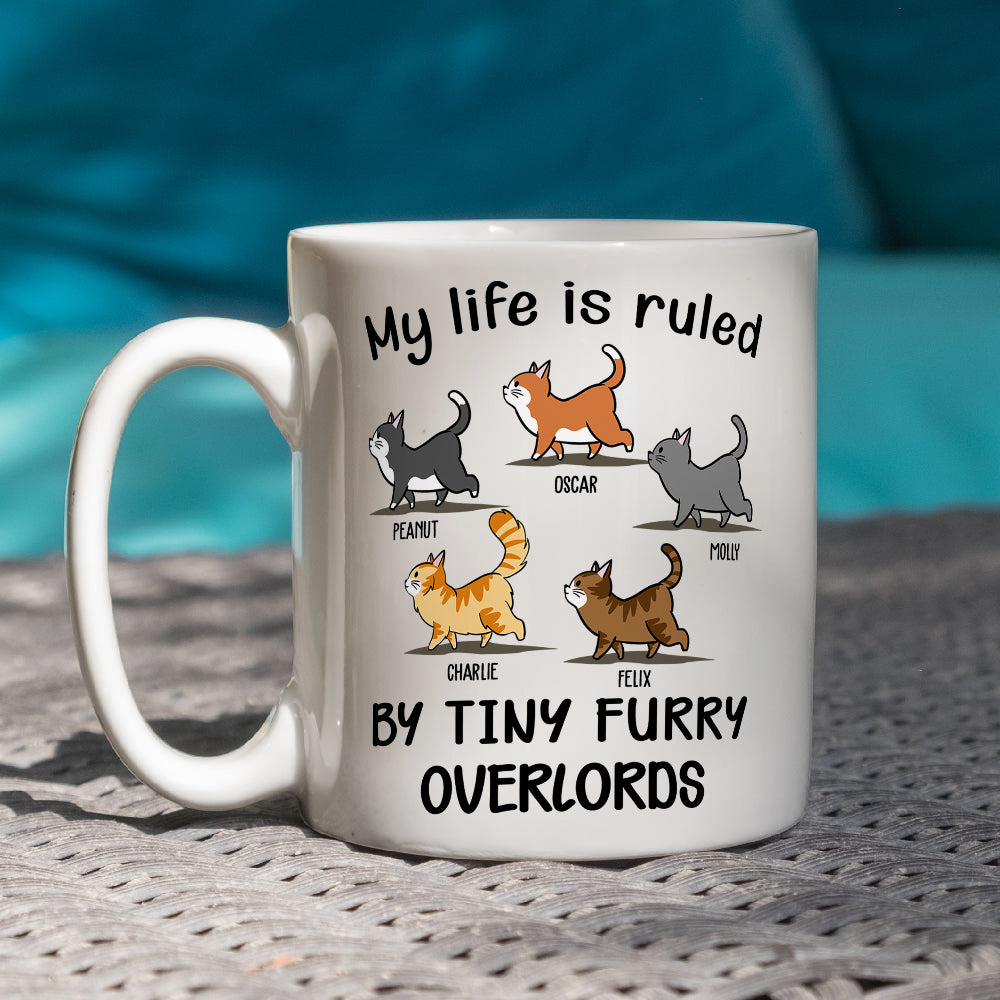 Personalized Custom 'My Life Is Ruled By Cats' Coffee Mug - Ideal Gift for Pet Lovers