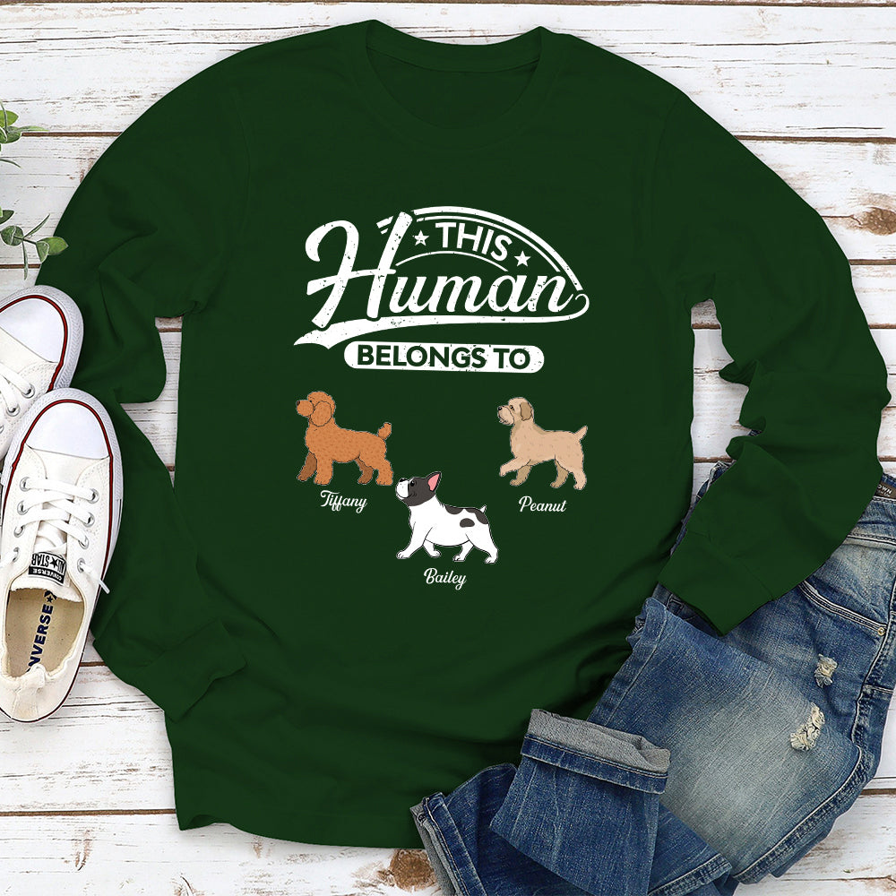 Personalized Custom Long Sleeve T-shirt for Pet Lovers - Human Belongs