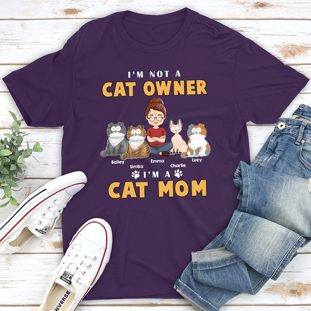 Funny Personalized Custom Unisex Cat Mom T-shirt