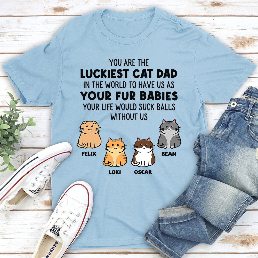 Lucky Cat Dad - Customizable Unisex Personalized T-shirt for Pet Lovers
