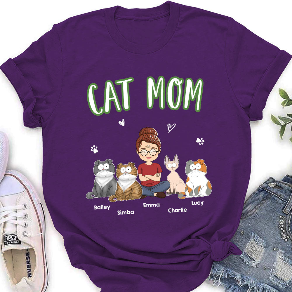 Customizable Cat Mom Women's T-shirt - Ideal Gift for Pet Lovers