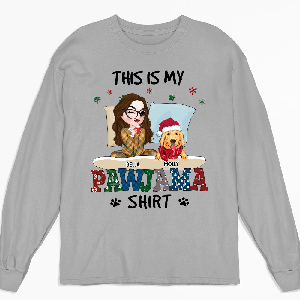 Customizable Pawjama Long Sleeve Personalized Sleepshirt for Pet Lovers