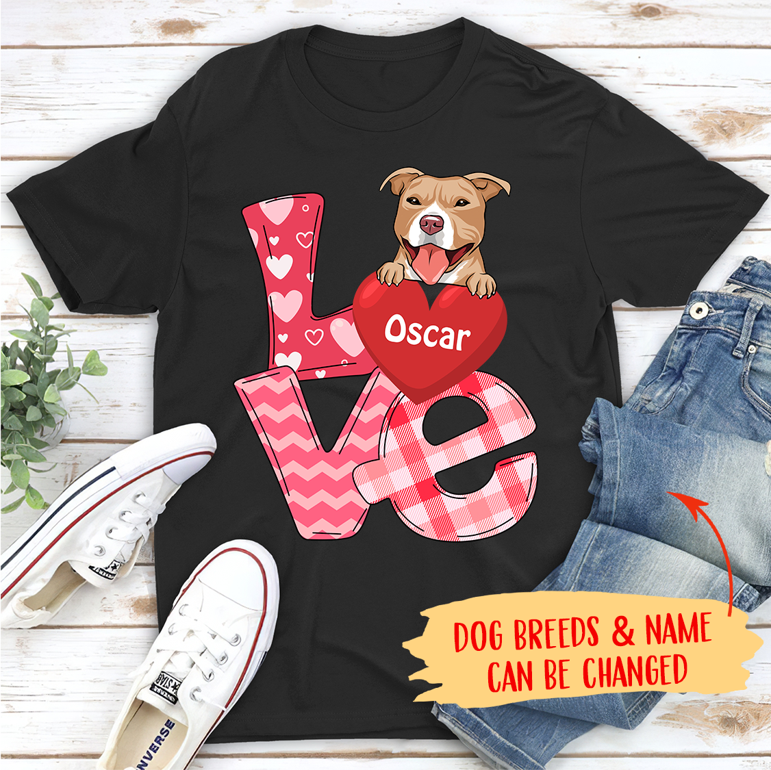 Love Valentine - Customizable Unisex Personalized T-shirt for Pet Lovers